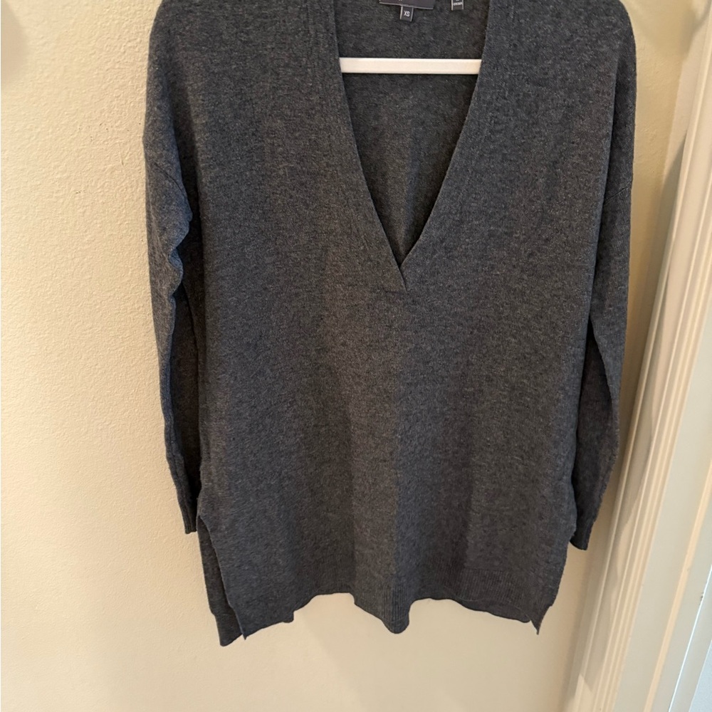 Vince Charcoal V-Neck Women's Sweater